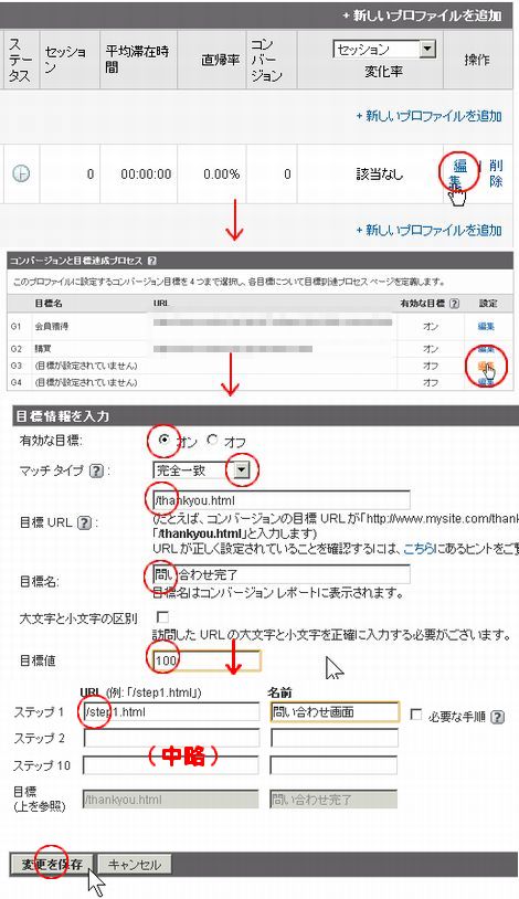 Google Analytics コンバージョン設定