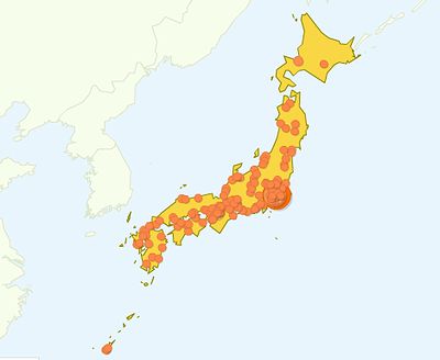 Google Analytics における地図上のデータ表示