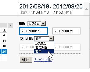 Googleアナリティクス、前年比較が楽に