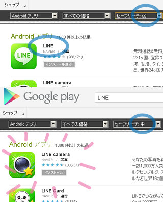 LINEのレイティングレベルは中です