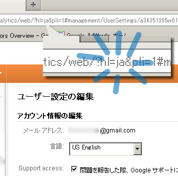Googleアナリティクスの言語設定はURLに反映している