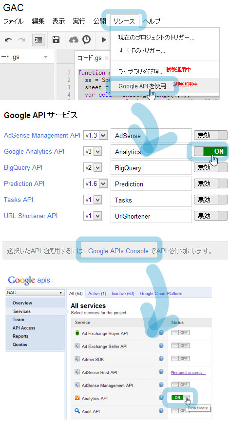 GoogleアナリティクスAPIとGoogle Apps Script 