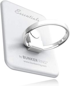 BUNKER RING Essentials(Matt 6) バンカーリング iPhone/iPad/iPod/Galaxy/Xperia/スマートフォン・タブレットPCを指1本で保持・落下防止・スタンド(シルバー )