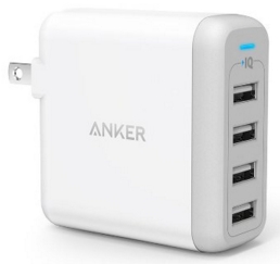 Anker PowerPort 4 (40W 4ポート USB急速充電器) 折りたたみ式プラグ搭載