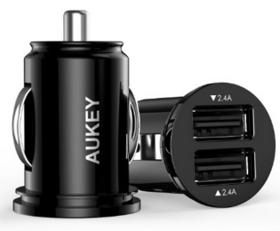 Aukey 4.8A/24W カーチャージャー 車載充電器 超小型USB2ポート