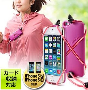 サンワダイレクト ランニングケース iPhone5s iPhone5c iPhone5 対応 ジョギングケース XPORTER ビビットピンク 200-PDA129P