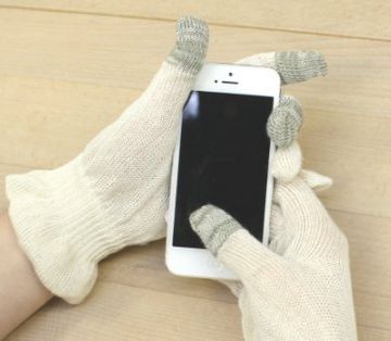 (ASAFUKU) 麻福 麻福 ヘンプおやすみ 手袋 タッチパネル スマートフォン対応 ブラック Sサイズ