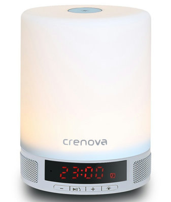 CrenovaR多機能インテリジェントBluetooth 4.0スピーカー‘、高音質 低音域、無段階指先タッチ式LED卓上ランプ / ナイトライト、LED時間表示付きアラーム時計、スピーカーホン、TFカード対応 ? 可能 約8-12時間連続使用 携帯サイズ ? 贈り物に最適！WS-01: 家電・カメラ