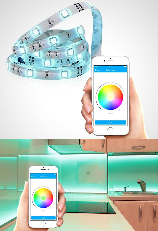 Satechi IQ LED帯状ライト iOS iPhone iPad アプリ操作 マルチカラーRGB LEDネオン アクセント照明