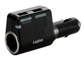 Logitec シガーチャージャー iPad/iPhone/iPod/スマートフォン対応 USB2ポート付 LPA-CC2U02S LPA-CC2U02S