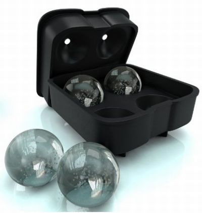 （アイラブコス）iLoveCos JP 4個大ボール製氷皿 シリコーン製 フタ付き ブラック
