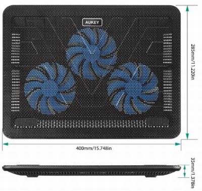 Aukey ノートパソコンPC用 冷却ファン ノートブッククーラー 3ファン CP-R1