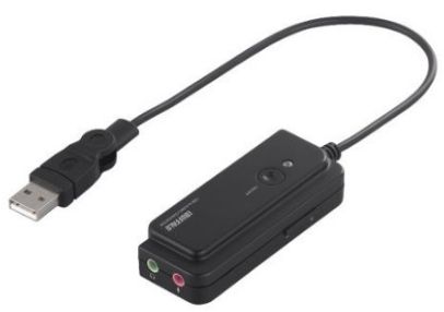 iBUFFALO USBオーディオ変換ケーブル(USB A to 3.5mmステレオミニプラグ) Mac PS3でステレオミニプラグ接続のヘッドセットが使える ブラック BSHSAU01BK