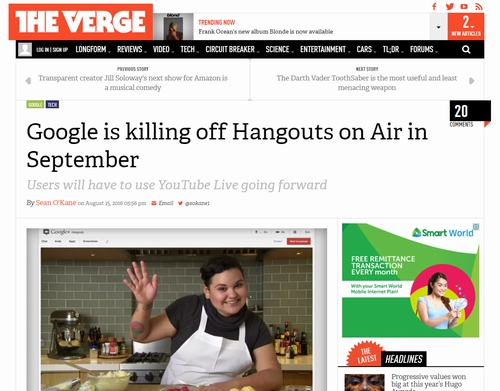 Google is killing off Hangouts on Air in September
