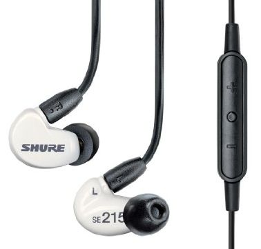 SHURE イヤホン SE215m+ Special Edition/カナル型 高遮音性 リモート+マイク付き着脱式ケーブル/ホワイト 【国内正規品】 SE215m+SPE-A