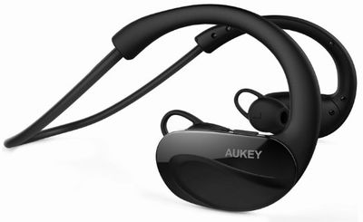 AUKEY Bluetooth ヘッドセット ワイヤレススポッツイヤホン 耳掛け式 8時間連続再生 iPhone 7,7 Plus,iPhone 6S,6S Plus,Sony,Android スマートフォンなど対応 (ブラック) EP-B34