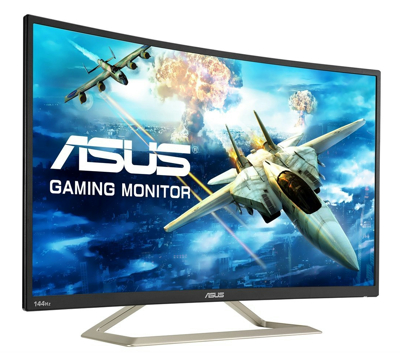 ASUS ゲーミングモニター ディスプレイ VA326H 31.5インチ VA カーブ フルHD 144HZ フリッカーフリー ブルーライト軽減 HDMI端子付 スピーカー内蔵 3年保証