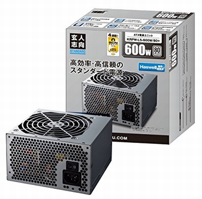 玄人志向 STANDARDシリーズ 80 PLUS 600W ATX電源 KRPW-L5-600W/80+