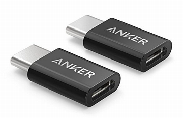 【2個セット】Anker USB-C & Micro USB アダプタ (Micro USB → USB-C変換アダプタ / 56Kレジスタ使用 / Quick Charge対応) 新しいMacBook、ChromeBook Pixel、Nexus 5X、OnePlus 2 他対応 B8174011