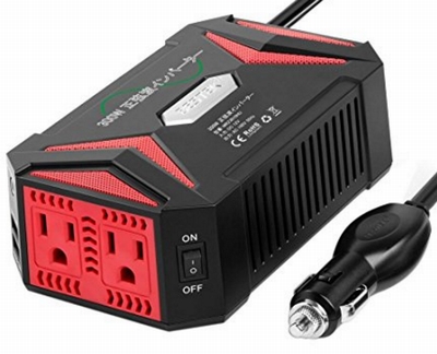 BESTEK 純正弦波 インバーター 300W シガーソケット 車載充電器 DC12V to AC100V USB 2ポート ACコンセント 2個口 MRZ3010HU