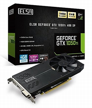 ELSA GeForce GTX1050Ti 4GB SP グラフィックスボード オリジナル1スロットファン VD6256 GD1050-4GERSPT