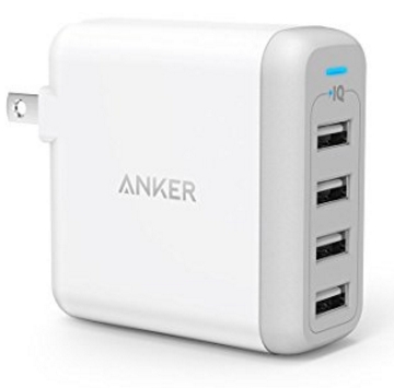 Anker PowerPort 4 (40W 4ポートUSB急速充電器) 【急速充電 / iPhone&Android対応 / 折畳式プラグ搭載】 (ホワイト) A2142122
