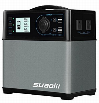 suaoki　ポータブル電源　大容量120000mAh / 400Wh　三つの充電方法　AC & DC & USBなど5WAY出力　正弦波　家庭用蓄電池　LCD大画面表示　キャンプ　防災グッズ　低電時に