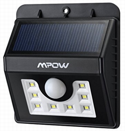 Mpow 8 LED センサーライト ソーラーライト 玄関ライト ワイヤレス人感センサー 外灯 屋外照明/軒先/壁掛け/庭先/玄関周りなど対応 夜間自動点灯 (改良版)