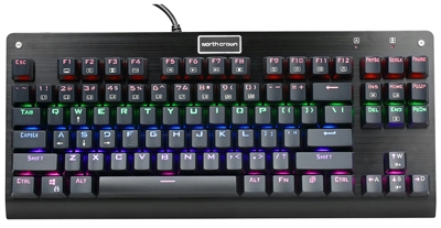 North Crown X-1 メカニカル式 キーボード 青軸防水機能付き 9パターン LED バックライトモード usb接続 有線 アルミ加工 高感度キーで打つ正確性が抜群 ゲーミングや普段使いに最適 Windows/Mac OS対応 (ブラック)