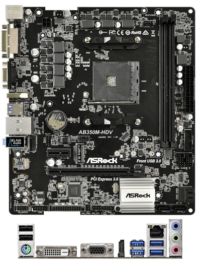 ASRock AMD B350チップセット搭載 Micro ATX マザーボード AB350M-HDV | ASROCK | マザーボード