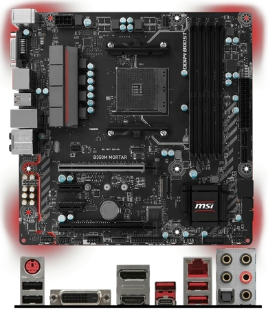 MSI B350M MORTAR M-ATXマザーボード [AMD RYZEN対応 socket AM4] MB3910 | MSI | マザーボード