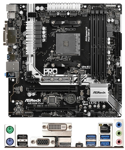 ASRock AMD B350チップセット搭載 ATXマザーボード AB350M Pro4 | ASROCK | マザーボード