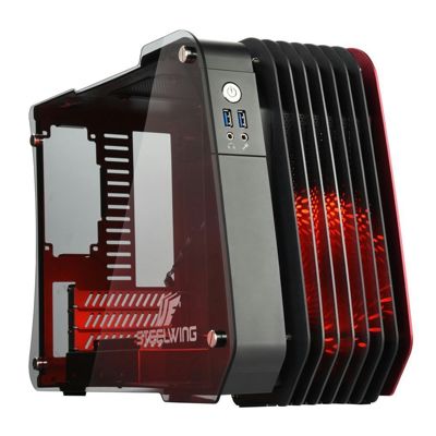 ENERMAX アルミ製ミニタワーPCケース STEELWING ECB2010RB レッドLED