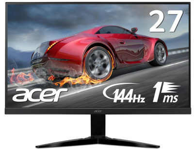 Acer ゲーミングモニター KG271Abmidpx 27インチ 応答速度1ms/144Hz対応/Free Sync/フレームレス/スピーカー内蔵