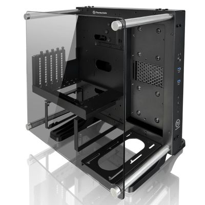 Thermaltake Core P1 TG オープンフレームPCケース 壁掛け可能なコンパクトサイズの強化ガラス CS6812 CA-1H9-00T1WN-00