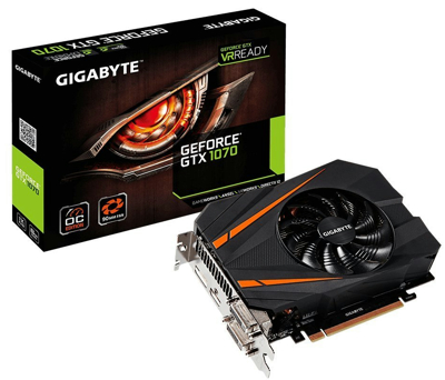 GIGABYTE ビデオカード GEFORCE GTX 1070搭載 ショートモデル GV-N1070IXOC-8GD