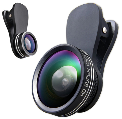 YIEASY スマホ用カメラレンズ　クリップ式レンズ　3点セット　魚眼レンズ　広角レンズ　マクロレンズ　自撮りレンズ　カメラレンズキット　全機種対応　簡単装着