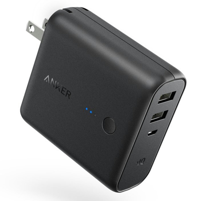 Anker PowerCore Fusion 5000 (5000mAh モバイルバッテリー搭載 USB急速充電器) 【PowerIQ搭載 / 折畳式プラグ搭載】 iPhone、iPad、Android各種対応(ブラック)