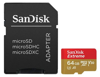 サンディスク ( SANDISK ) 64GB microSDXC Extreme R=100MB/s W=60MB/s SDアダプタ付き ［海外パッケージ］ SDSQXAF-064-GN6MA