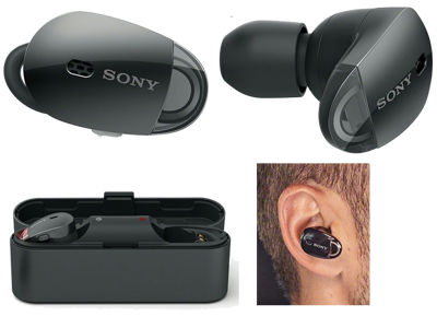 ソニー SONY 完全ワイヤレスノイズキャンセリングイヤホン WF-1000X : Bluetooth対応 左右分離型 マイク付き 2017年モデル ブラック WF-1000X B