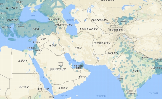 中東ではGoogleストリートビューはほとんどない