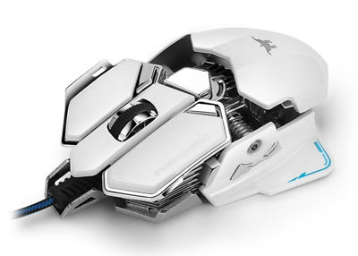 Combaterwing ゲーミングマウス 4000 DPI LED光学式 USB有線マウス プロゲーマー用 (ホワイト)