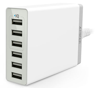 Anker PowerPort 6 Lite (30W 6ポート USB急速充電器) iPhone / iPad / Xperia / Galaxy / Android各種他対応 【PowerIQ & VoltageBoost搭載】 (ホワイト)