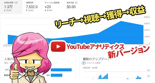 YouTubeアナリティクス新バージョンが出た