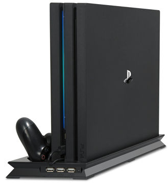 TechRise PS4 Proスタンド 2台充電 冷却ファン USB3ポート CUH-7000専用