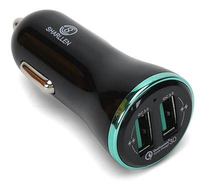 Sharllen Quick Charge 3.0 カーチャージャー (QC 3.0 対応 2ポート/36W/12・24V車対応) シガーソケットチャージャー 車載充電器 急速充電 IQOS/iPhone/iPad/Galaxy S9/Xperia 対応