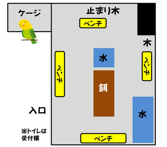 鳥のいるカフェ浅草店見取り図