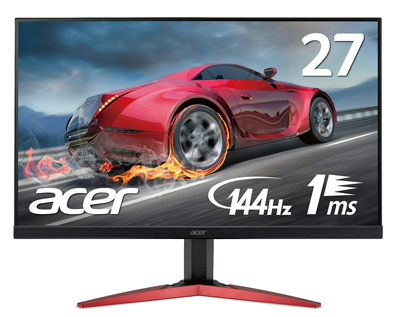 Acer ゲーミングモニターディスプレイ KG271Cbmidpx 27インチ 144Hz/応答速度1ms/TN/非光沢/Free Sync/フレームレス/スピーカー内蔵