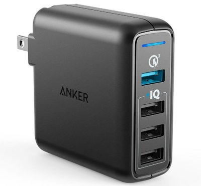 Anker PowerPort Speed 4 (QC3.0搭載 4ポート 43.5W USB急速充電器) iPhone, iPad, Galaxy S9, Xperia XZ1,その他Android各種対応