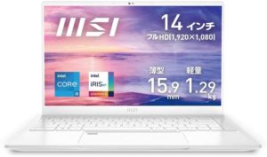 【第11世代CPU・軽量】MSIビジネス・クリエイターノートPC Prestige-14Evo 1.29Kg i5 IrisXe 14FHD/16GB/512GB/Prestige-14Evo-A11M-535JP